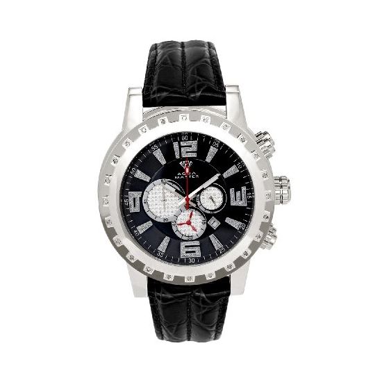 NEW! Men's 50Mm Round 24-Diamond Watch