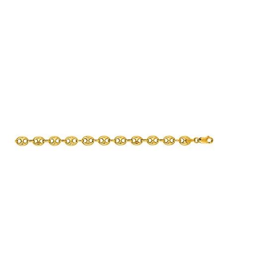 "14K Yellow Gold Puffed Mariner Chain 20"" inches long x6.9mm wide"