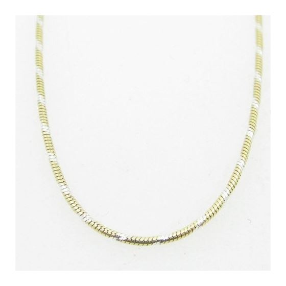 Ladies .925 Italian Sterling Silver Two Tone Snake Link Chain Length - 24 inches Width - 1mm 3