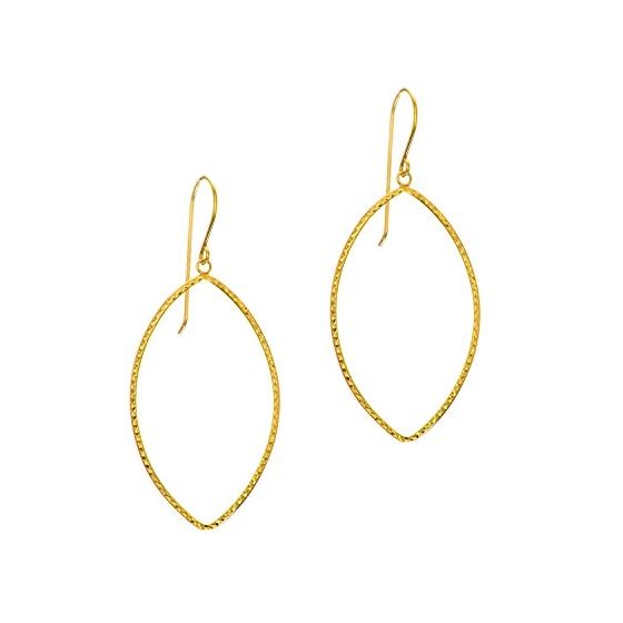 14K Yellow Gold Ladies Drop Earrings ER3257