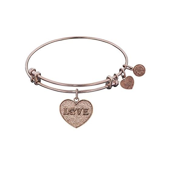 Angelica Ladies Love and Hearts Collection Bangle Charm 7.25 Inches (Adjustable) PGEL1028