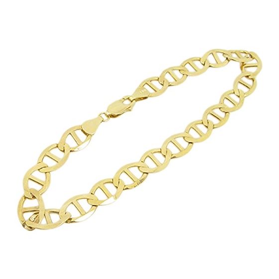 Mens 10k Yellow Gold figaro cuban mariner link bracelet AGMBRP36 8 inches long and 8mm wide 1