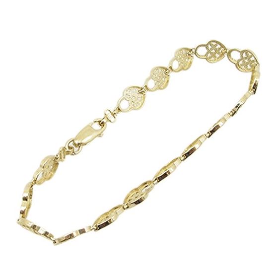Women 10k Yellow Gold link vintage style bracelet AGWBRP6 7.25 inches long and 7mm wide 1