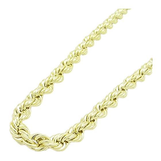"Mens 10k Yellow Gold rope chain ELNC36 26"" long and 5mm wide 1"