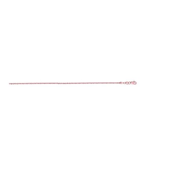 14K Rose Gold with White Gold 1.5mm wide Diamond Cut Sparkle Chain with Lobster Clasp 1