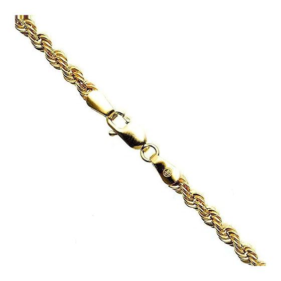 10K Yellow SOLID Gold Rope Chain Necklace 3.5MM wide 1