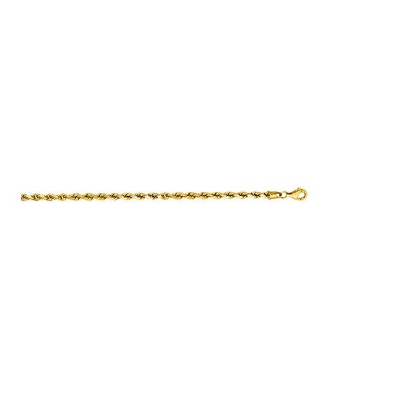 10K 20 inch long Yellow Gold 4.0mm wide Shiny Solid Diamond Cut Royal Rope Chain with Lobster Clasp