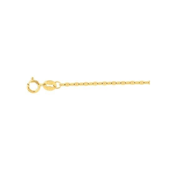 14K Yellow Gold 1.4mm wide Diamond Cut Alternate Mariner Chain with Spring Ring Clasp 1