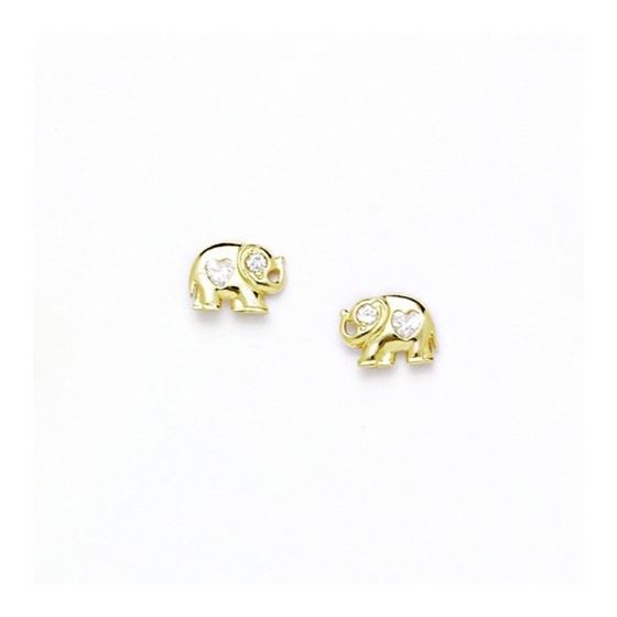 14K Yellow Gold elephant bear horse animal earrings screw back Size: Actual Image