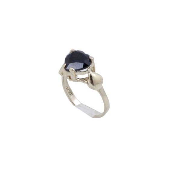 10k Yellow Gold Syntetic black gemstone ring ajjr38 Size: 1 1