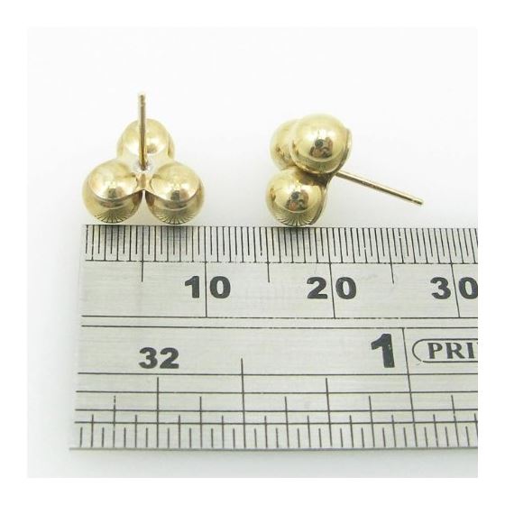 be42 fancy earrings 14K yellow gold italian ball stud huggie hoop 3