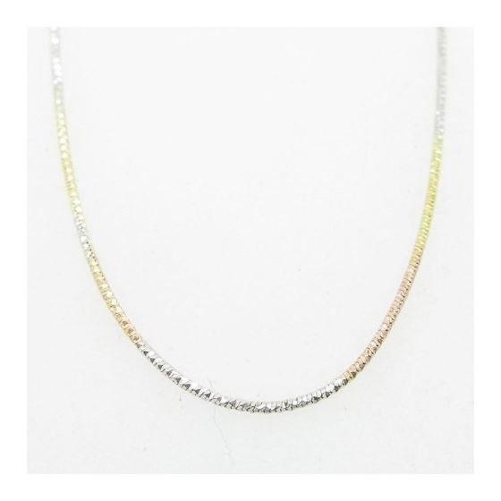 Ladies .925 Italian Sterling Silver Tri Color Snake Link Chain Length - 16 inches Width - 1mm 3