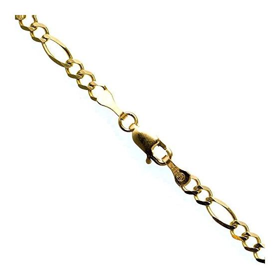 10K YELLOW Gold SOLID FIGARO Chain - 20 Inches Long 3.5MM Wide 1