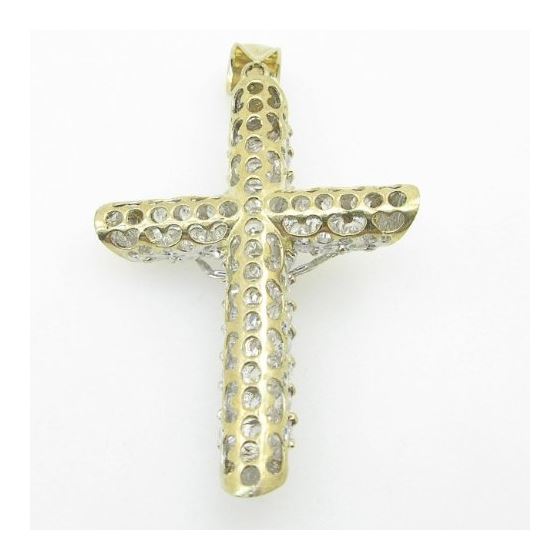 Mens 10K Solid Yellow Gold fully stoned jesus cross Length - 3.00 inches Width - 1.73 inches 3