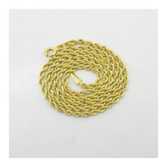 "Mens 10k Yellow Gold skinny rope chain ELNC33 16"" long and 2mm wide 3"