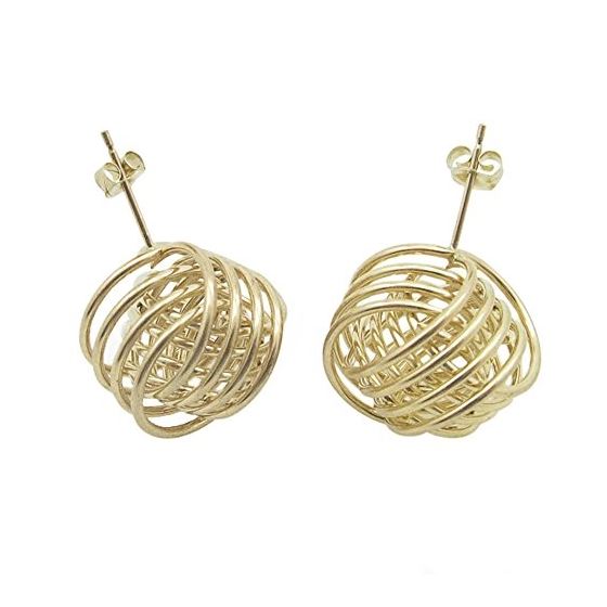 Ladies 10K Solid Yellow Gold love knot earrings 17mm 1