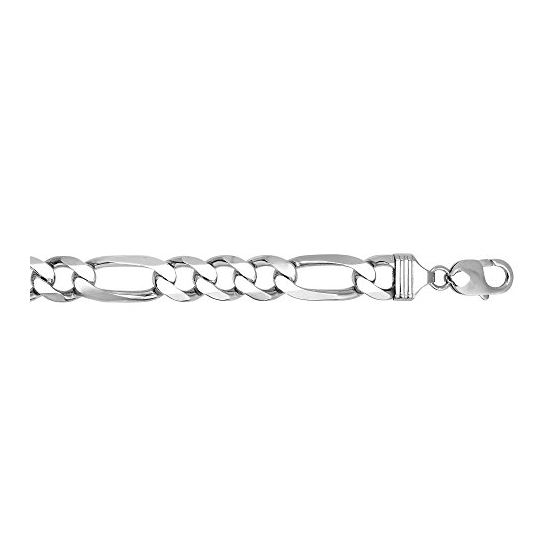 Sterling Silver Figaro Chain Necklace and Bracelet 11.6MM Wide