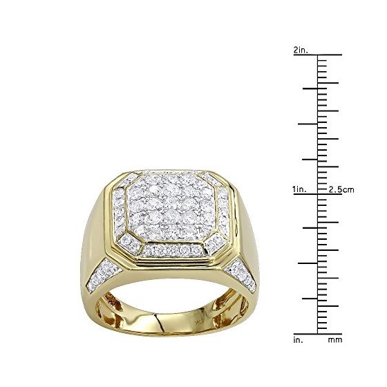 Mens 10K Gold Diamond Wedding Band Pinky Ring 2C-3