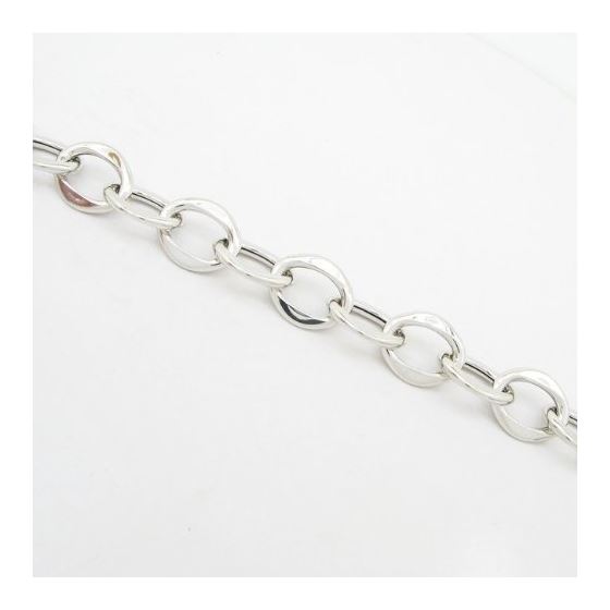 Mens Sterling silver Fancy oval link bracelet 3