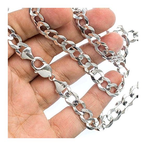 14K WHITE Gold SOLID ITALY CUBAN Chain - 28 Inches Long 9.2MM Wide 3