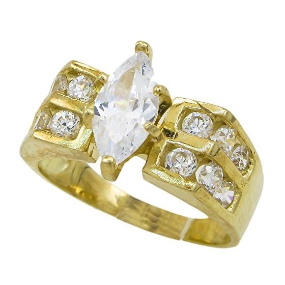 10K Yellow Gold womens wedding band engagement ring ASVJ59 1