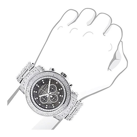 Oversized Iced Out Mens Diamond Watch 2Ctw Of Di-3