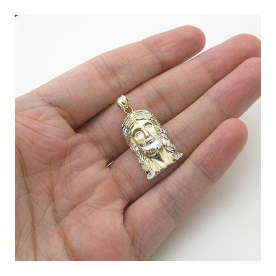 10k Yellow Gold Jesus Head Small Pendant Length - 1.26 Inches Width - 16.5mm 3