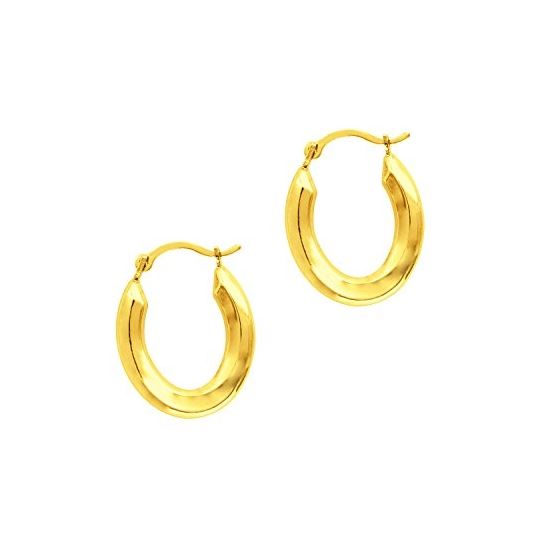 14K Yellow Gold Ladies Hoop Earrings ER971