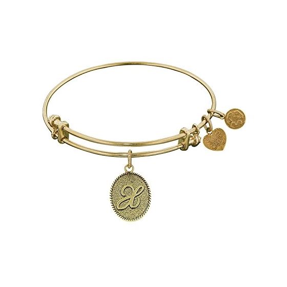 Angelica Ladies Initials Collection Bangle Charm 7.25 Inches (Adjustable) GEL1178