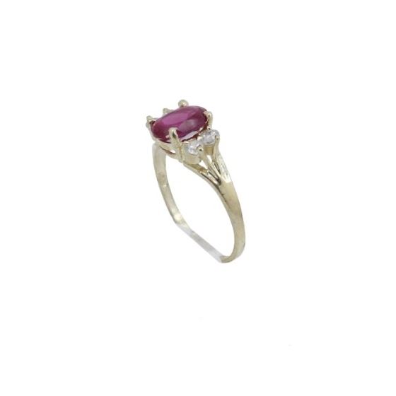 10k Yellow Gold Syntetic purple gemstone ring ajr55 Size: 6.75 1