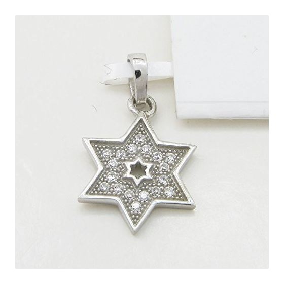 Womens White star of david cz pendant Silver33 3