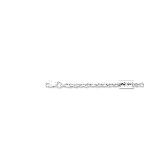 14K White Gold 3.0mm wide Diamond Cut Forsantina Chain with Lobster Clasp 1