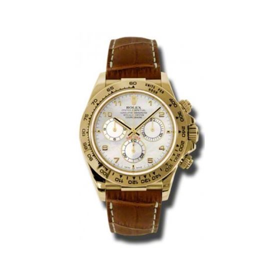 Rolex Watches  Daytona Yellow Gold  Leather Strap 116518 mabr