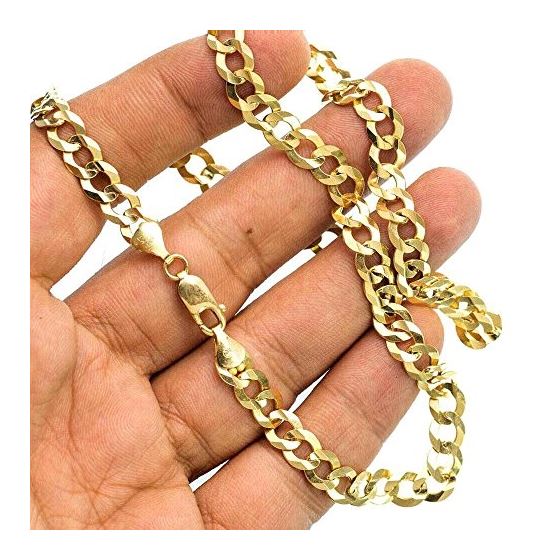 14K YELLOW Gold SOLID ITALY CUBAN Chain - 20 Inches Long 7MM Wide 3