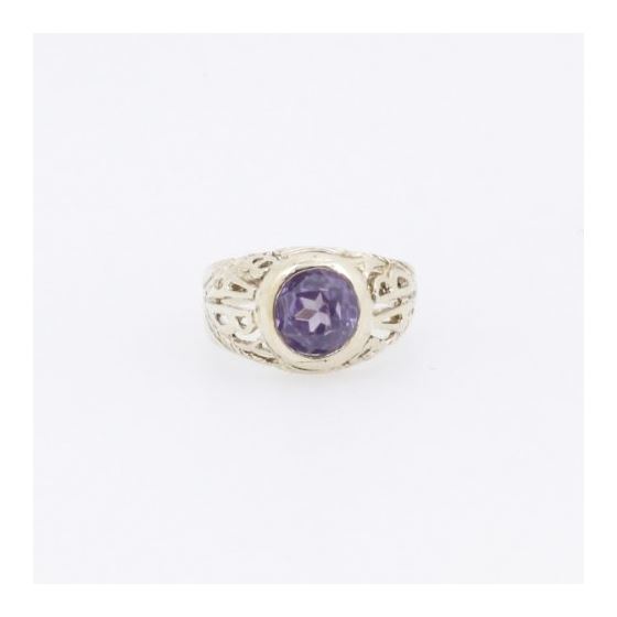 10k Yellow Gold Syntetic purple gemstone ring ajjr89 Size: 2.25 3