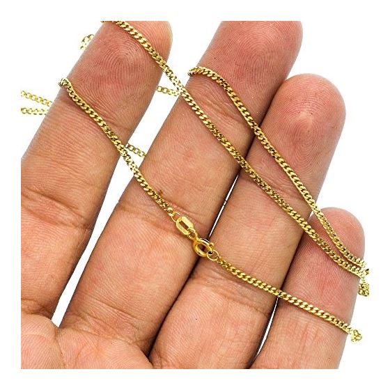 10K YELLOW Gold SOLID ITALY CUBAN Chain - 24 Inches Long 1.6MM Wide 3
