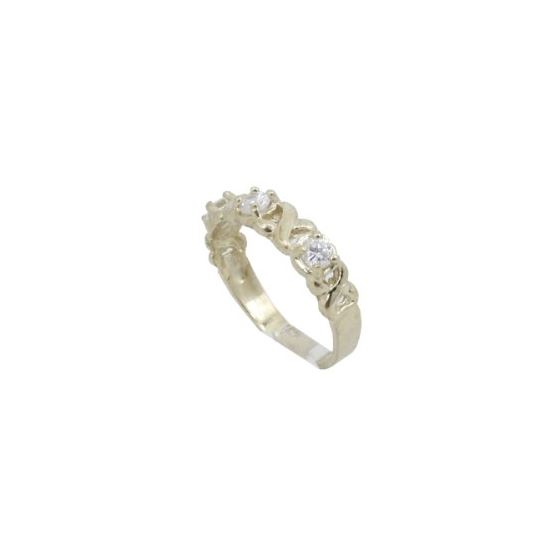 10k Yellow Gold Syntetic white gemstone ring ajr60 Size: 6.5 1