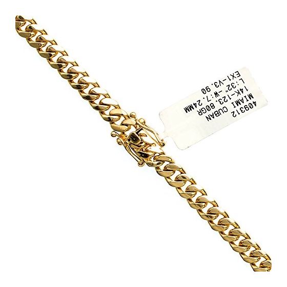 "14K YELLOW Gold MIAMI CUBAN SOLID CHAIN - 32"" Long 7.2X2.5MM Wide 1"