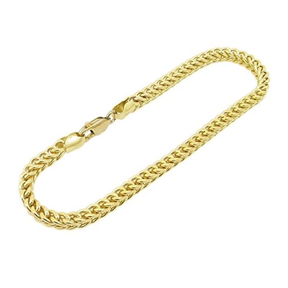 Mens 10k Yellow Gold Franco bracelet AGMBRP41 8 inches long and 4mm wide 1