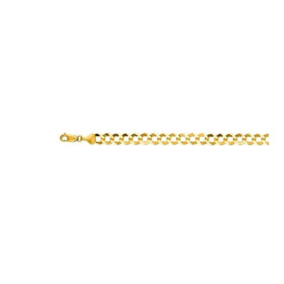 14K Yellow Gold 8.2mm wide Diamond Cut Comfort Curb Chain with Lobster Clasp
