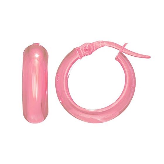 14K Pink Gold Ladies Hoop Earrings PER3416