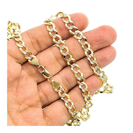14K Diamond Cut Gold SOLID ITALY CUBAN Chain - 28 Inches Long 7.1MM Wide 3