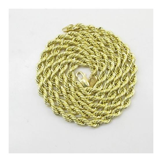 "Mens 10k Yellow Gold rope chain ELNC36 26"" long and 5mm wide 3"