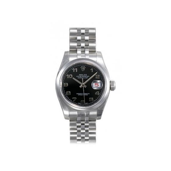 Rolex Datejust Black Arabic Dial Jubilee Bracelet Mens Watch 116200BKAJ