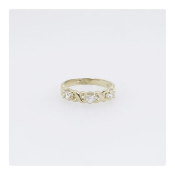 10k Yellow Gold Syntetic white gemstone ring ajr60 Size: 6.5 3