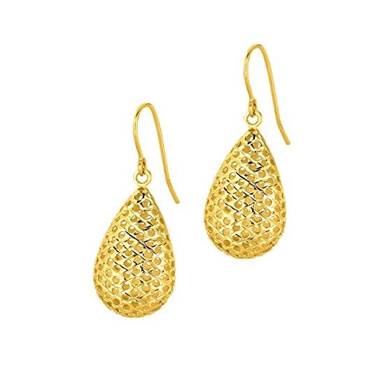 14K Yellow Gold Ladies Drop Earrings ER1085