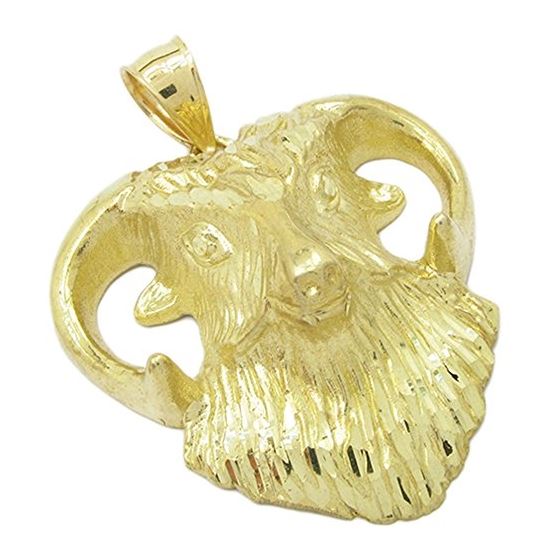 Mens 10k Yellow gold Goat head charm EGP3 1