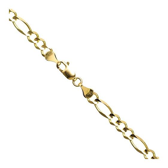 14K YELLOW Gold SOLID FIGARO Chain - 24 Inches Long 4.5MM Wide 1