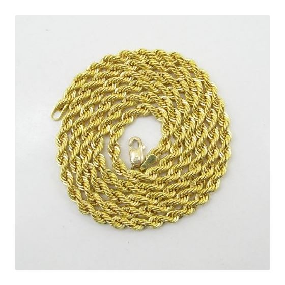 Mens 10k Yellow Gold rope chain ELNC14 22 inch long and 3mm wide 3