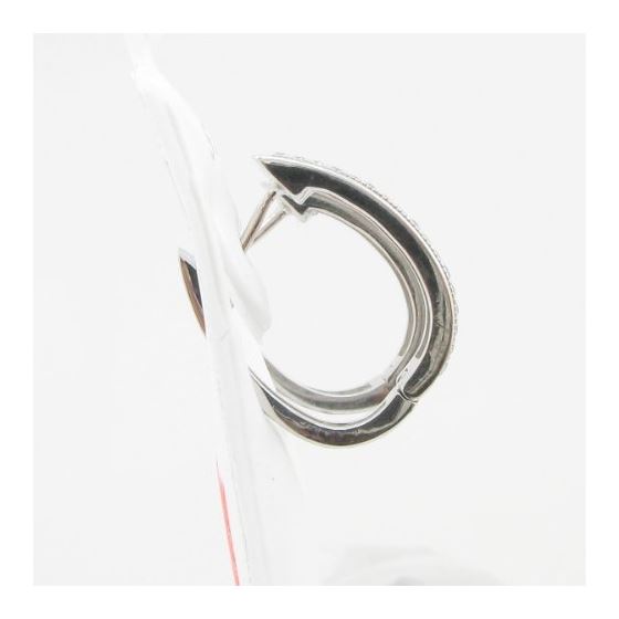 Womens .925 sterling silver White hoop earring 2mm thick and 4mm wide Size 3